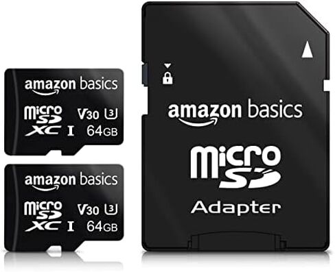 بطاقة ذاكرة microSDXC بسعة 64 جيجابايت من Amazon Basics مع محول بالحجم الكامل in Kuwait