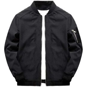 معطف رجالي خفيف الوزن من PASOK، ملابس رياضية، بسحاب، سترة واقية من الرياح، سترة طيران منفوخة in Kuwait