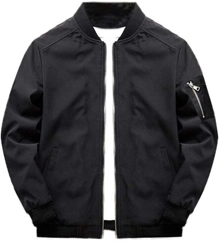 معطف رجالي خفيف الوزن من PASOK، ملابس رياضية، بسحاب، سترة واقية من الرياح، سترة طيران منفوخة in Kuwait