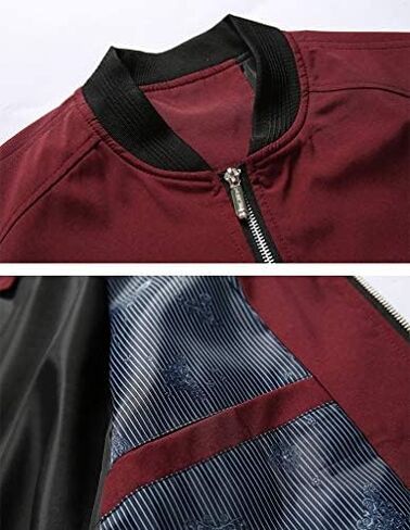 PASOK Men's Lightweight Softshell Coat Sportwear Zipper Windbreaker Flight Bomber Jacket in Saudi Arabia