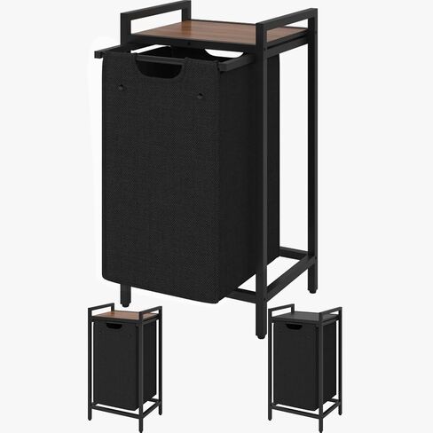 LAATOOREE Laundry Hamper, Two-Color Laundry Basket with Removable Laundry Bag and Top Shelf, Clothes Hamper for Samll Space,Laundry Room, Bedroom, Bathroom in Saudi Arabia