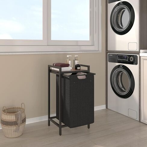 LAATOOREE Laundry Hamper, Two-Color Laundry Basket with Removable Laundry Bag and Top Shelf, Clothes Hamper for Samll Space,Laundry Room, Bedroom, Bathroom in Saudi Arabia