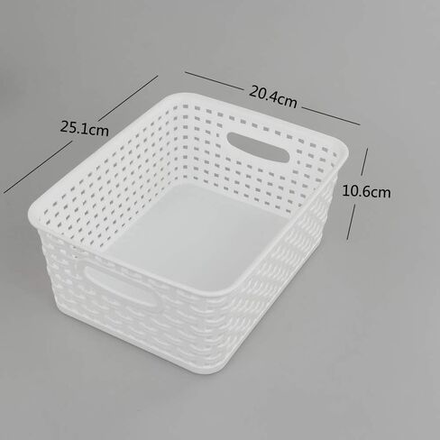 Cand Plastic Storage Baskets, Set of 6 (White, Grey) in Kuwait