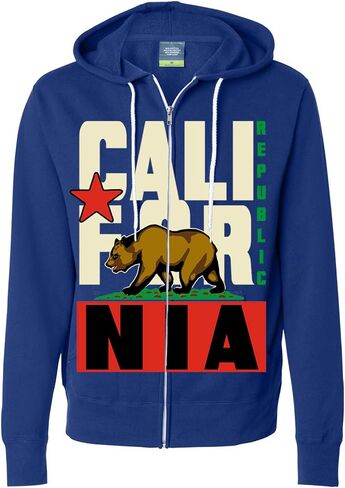 California Flag Original Retro Text Zip-up Hoodie Asst Colors in Kuwait