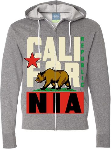 California Flag Original Retro Text Zip-up Hoodie Asst Colors in Kuwait