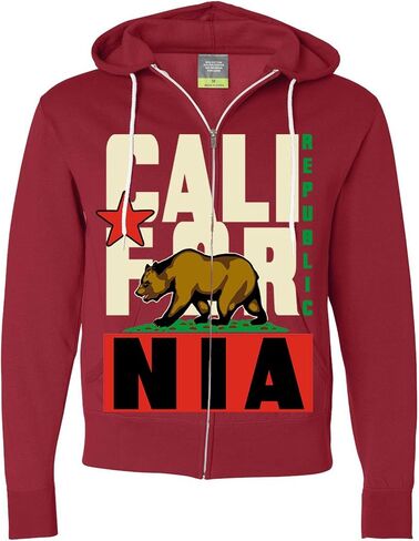 California Flag Original Retro Text Zip-up Hoodie Asst Colors in Kuwait
