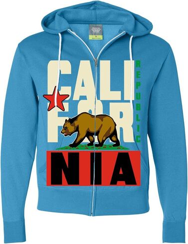 California Flag Original Retro Text Zip-up Hoodie Asst Colors in Kuwait