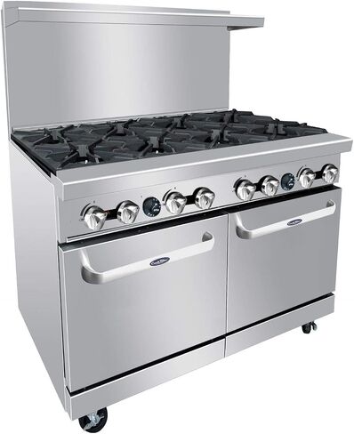 Stainless Steel, Commercial Kitchen, Durable, Open Burners 48" Gas Ranges with Oven (8 Burners) in Saudi Arabia