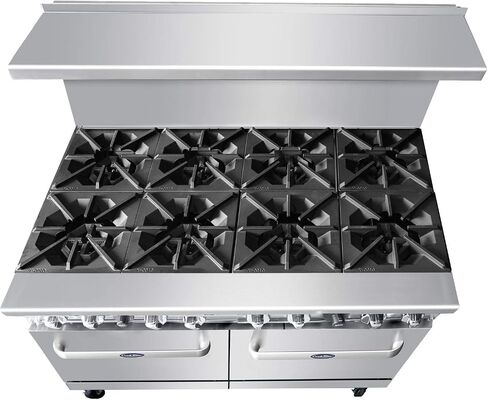 Stainless Steel, Commercial Kitchen, Durable, Open Burners 48" Gas Ranges with Oven (8 Burners) in Saudi Arabia