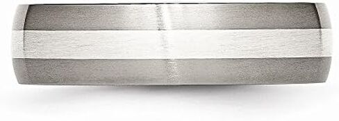 Sonia Jewels Titanium 925 Sterling Silver-Inlay 6mm Matte Brushed Finish Wedding Band Ring in Saudi Arabia