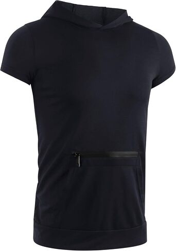 Mens Workout Tank Tops with Hood Sleeveless Gym t-Shirt Muscles Tees Athletic Pockets in Kuwait