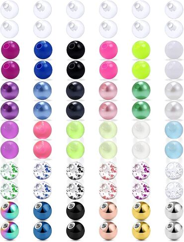 SCERRING 14G Ball for Piercing Replacement Balls Externally Threaded Nipple Industrial Tongue Belly Piercing Rings Body Jewelry Piercing Barbell Parts 5mm 72PCS in Saudi Arabia