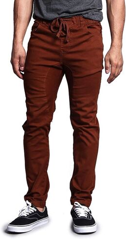 Victorious Men's Joggers Twill Pants JG804 - Dark Dark Wheat - Large in Saudi Arabia