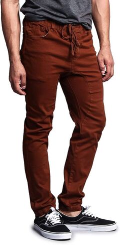 Victorious Men's Joggers Twill Pants JG804 - Dark Dark Wheat - Large in Saudi Arabia