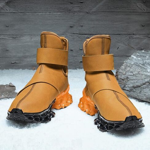 Comanier Mens Hiking Boots Winter Warm Snow Boots Waterproof Leather Insulated Backpacking Outdoor Shoes in Kuwait