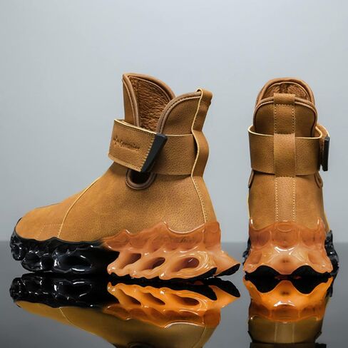 Comanier Mens Hiking Boots Winter Warm Snow Boots Waterproof Leather Insulated Backpacking Outdoor Shoes in Kuwait