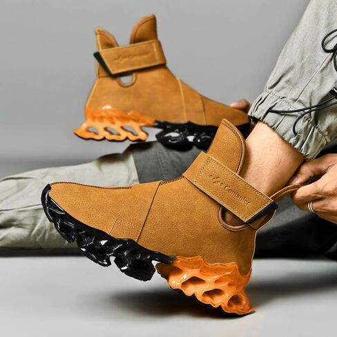 Comanier Mens Hiking Boots Winter Warm Snow Boots Waterproof Leather Insulated Backpacking Outdoor Shoes in Kuwait