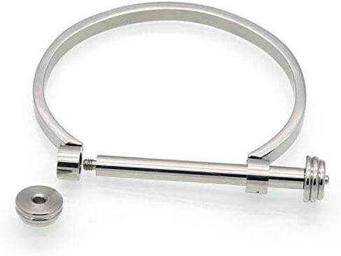 Globalwells Stainless Steel D Shape Bar Screw Shackle Bracelet Horseshoe Novelty Fashion Bangle Cuff, Unisex in Saudi Arabia