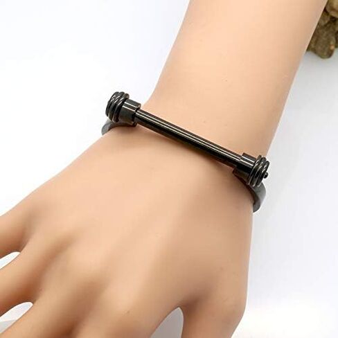 Globalwells Stainless Steel D Shape Bar Screw Shackle Bracelet Horseshoe Novelty Fashion Bangle Cuff, Unisex in Saudi Arabia