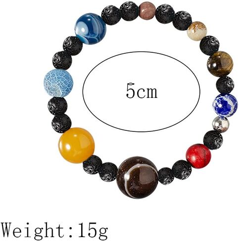Cosmic Milky Way Solar System Eight Planets Bracelet Natural Stone Elastic Beaded Bracelet Universe Galaxy Jewelry for Women Men in Saudi Arabia