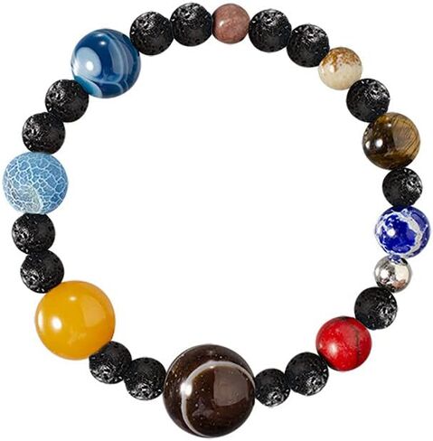 Cosmic Milky Way Solar System Eight Planets Bracelet Natural Stone Elastic Beaded Bracelet Universe Galaxy Jewelry for Women Men in Saudi Arabia