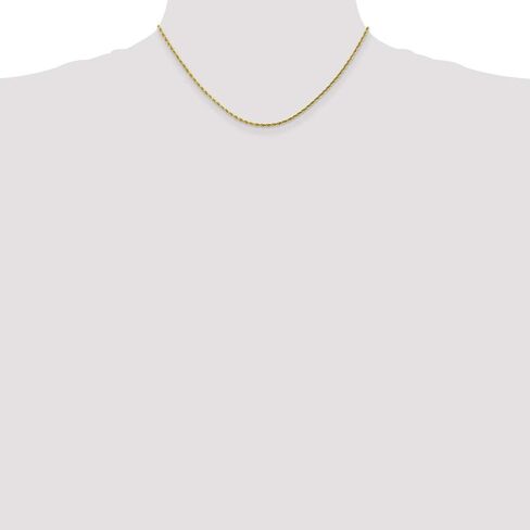 Solid 10k Yellow Gold 2.00mm Diamond-Cut Rope Chain Necklace - with Secure Lobster Lock Clasp in Saudi Arabia