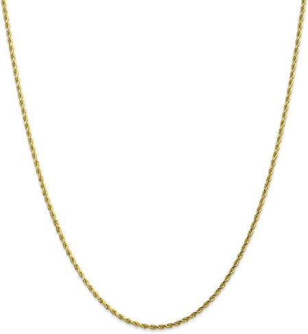 Solid 10k Yellow Gold 2.00mm Diamond-Cut Rope Chain Necklace - with Secure Lobster Lock Clasp in Saudi Arabia