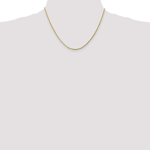 Solid 10k Yellow Gold 2.00mm Diamond-Cut Rope Chain Necklace - with Secure Lobster Lock Clasp in Saudi Arabia