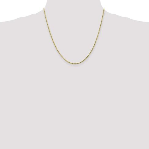 Solid 10k Yellow Gold 2.00mm Diamond-Cut Rope Chain Necklace - with Secure Lobster Lock Clasp in Saudi Arabia