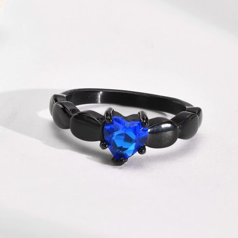 Shineyou 2 PCS Matching Couples Rings Personalized Promise Rings for Couples Custom His and Hers Black Blue Ring Set of 2 Titanium Steel Wedding Bands Anniversary Rings for Men Women in Saudi Arabia
