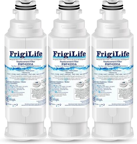 استبدال فلتر مياه الثلاجة FrigiLife DA97-17376B لهاتف Samsung HAF-QIN، HAF-QIN/EXP، DA97-08006C، RF23M8070SG، RF23M8070SR، RF23M8090SG، RF23M8090SR، RF23M8570SR، RF23M8590SG، 3 عبوات in Kuwait