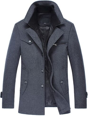 Autumn Winter Woolen Coat Men Thicken Casual Winproof Jacket Liner Detachable Wool Coat Male Trench Coat 5Xl in Saudi Arabia