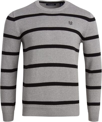 Chaps Men's Sweater - Midweight Classic Fit Cotton Crewneck Striped Pullover Sweater for Men (S-2XL) in Kuwait