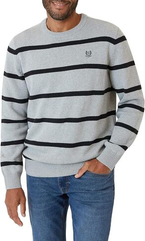 Chaps Men's Sweater - Midweight Classic Fit Cotton Crewneck Striped Pullover Sweater for Men (S-2XL) in Kuwait