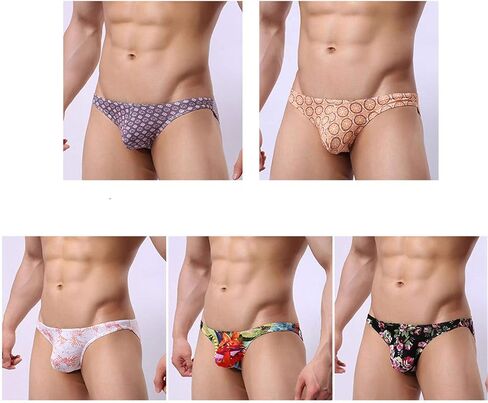 Andongnywell Men's Underwear Sexy Cheeky Boxer Briefs Stretch Mens Printed Thong Panties Knickers Underpants in Saudi Arabia