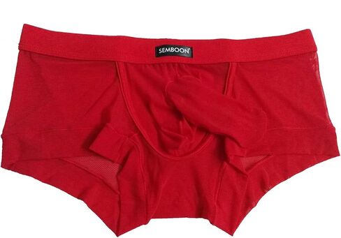 Semboon Men's Transparent Soft Mesh Cock Sheath Boxer Briefs Trunks Underwear in Saudi Arabia