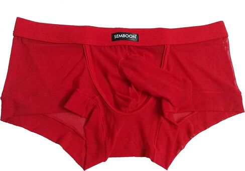 Semboon Men's Transparent Soft Mesh Cock Sheath Boxer Briefs Trunks Underwear in Saudi Arabia