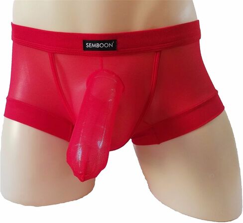 Semboon Men's Transparent Soft Mesh Cock Sheath Boxer Briefs Trunks Underwear in Saudi Arabia