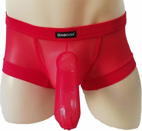 Semboon Men's Transparent Soft Mesh Cock Sheath Boxer Briefs Trunks Underwear in Saudi Arabia