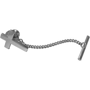Kiola Designs Silver Toned Classic Religious Cross Tie Tack in Saudi Arabia