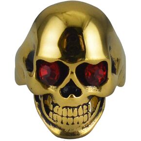 OAKKY Jewelry Men's Stainless Steel Gothic Skull Rings, Domineering, Biker, High Polished