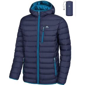 Mapamyumco Men's Packable Lightweight Puffer Jacket Hooded Windproof Winter Coat with Recycled Insulation in Saudi Arabia