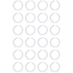 Lcolyoli 24PCS 18G Septum Retainer Clear Nose Hoop Rings Bioflex Cartilage Tragus Helix Earring Clicker Piercing Jewelry for Women Men 6-12mm Inner in Kuwait