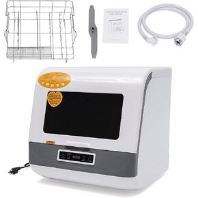 Portable Countertop Dishwashers, Automatic Compact Dishwashers with 8 Washing Programs, Air-Dry Function Compact Dishwashers for Small Apartments, Dorms and RVs, 1200W (Black & Gold) in Kuwait