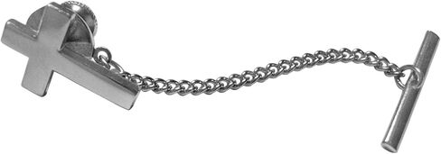 Kiola Designs Silver Toned Classic Religious Cross Tie Tack in Saudi Arabia