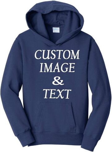 Personalize and Design Your Own Youth Custom Hooded Pullover, Upload Image Type Text, Custom Gifts in Kuwait