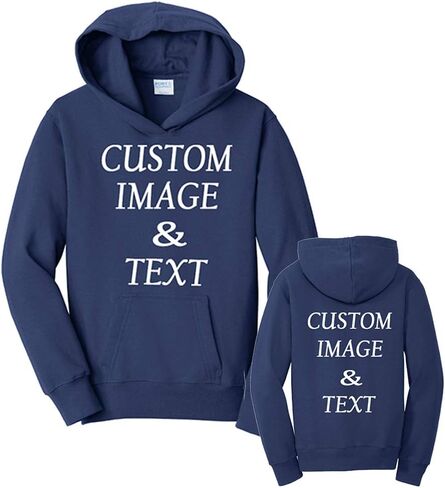 Personalize and Design Your Own Youth Custom Hooded Pullover, Upload Image Type Text, Custom Gifts in Kuwait