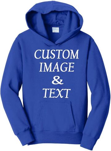 Personalize and Design Your Own Youth Custom Hooded Pullover, Upload Image Type Text, Custom Gifts in Kuwait