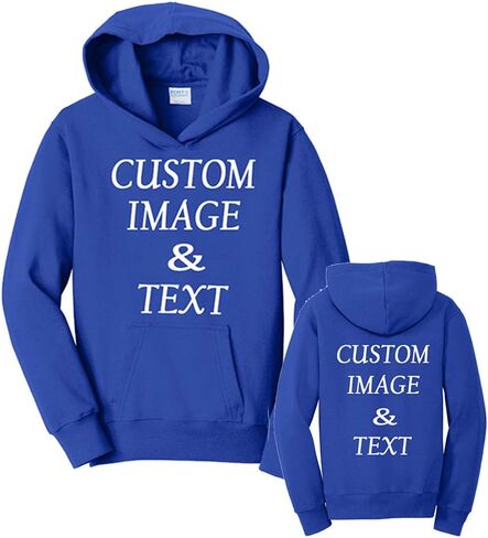 Personalize and Design Your Own Youth Custom Hooded Pullover, Upload Image Type Text, Custom Gifts in Kuwait