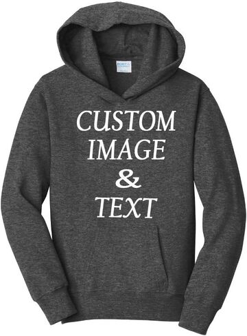 Personalize and Design Your Own Youth Custom Hooded Pullover, Upload Image Type Text, Custom Gifts in Kuwait